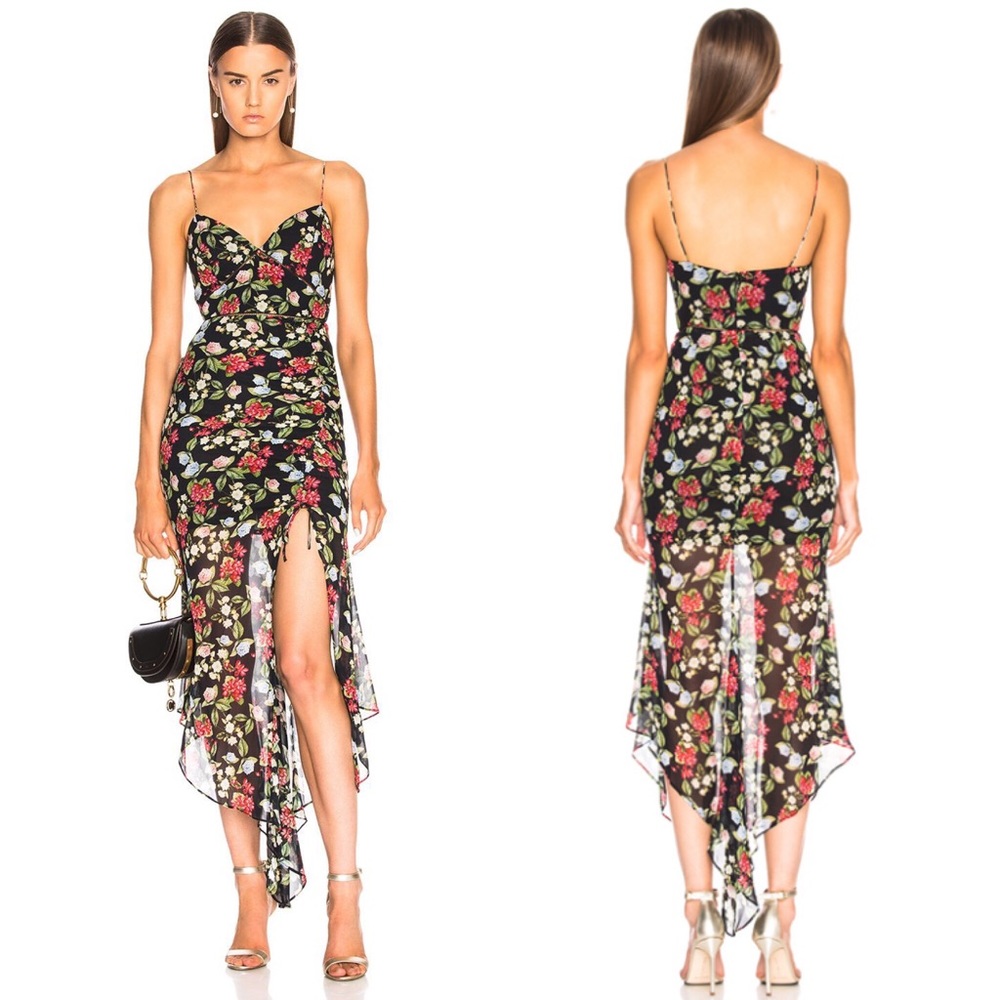 NWT NICHOLAS Eva Floral Drawstring Dress Size 6